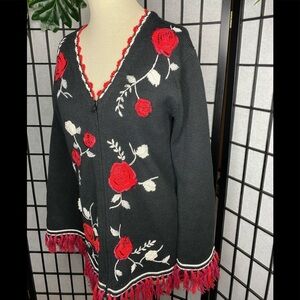 Vintage Story Book Knights crochet sweater